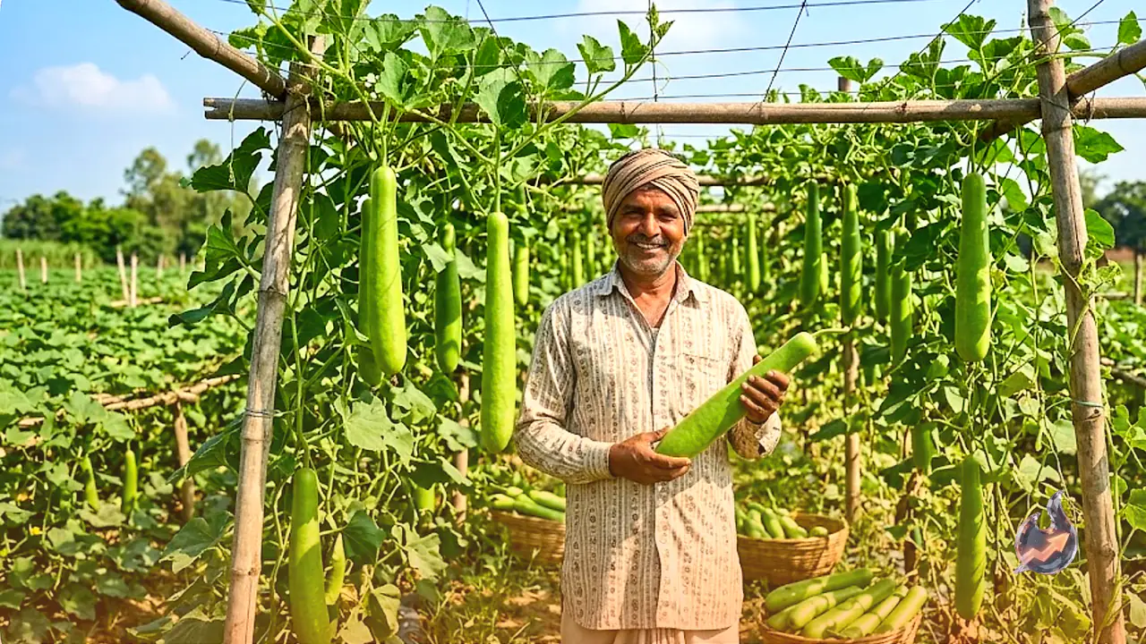 How Gonda Farmer Ram Singh Turned a Small Plot of Bottle Gourd into a Highly Profitable Venture Using the Machan Method