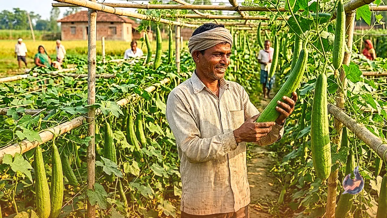 Gonda Farmer Ramu Nishad Transforms Life Through Ridge Gourd Farming, Earns Lakhs