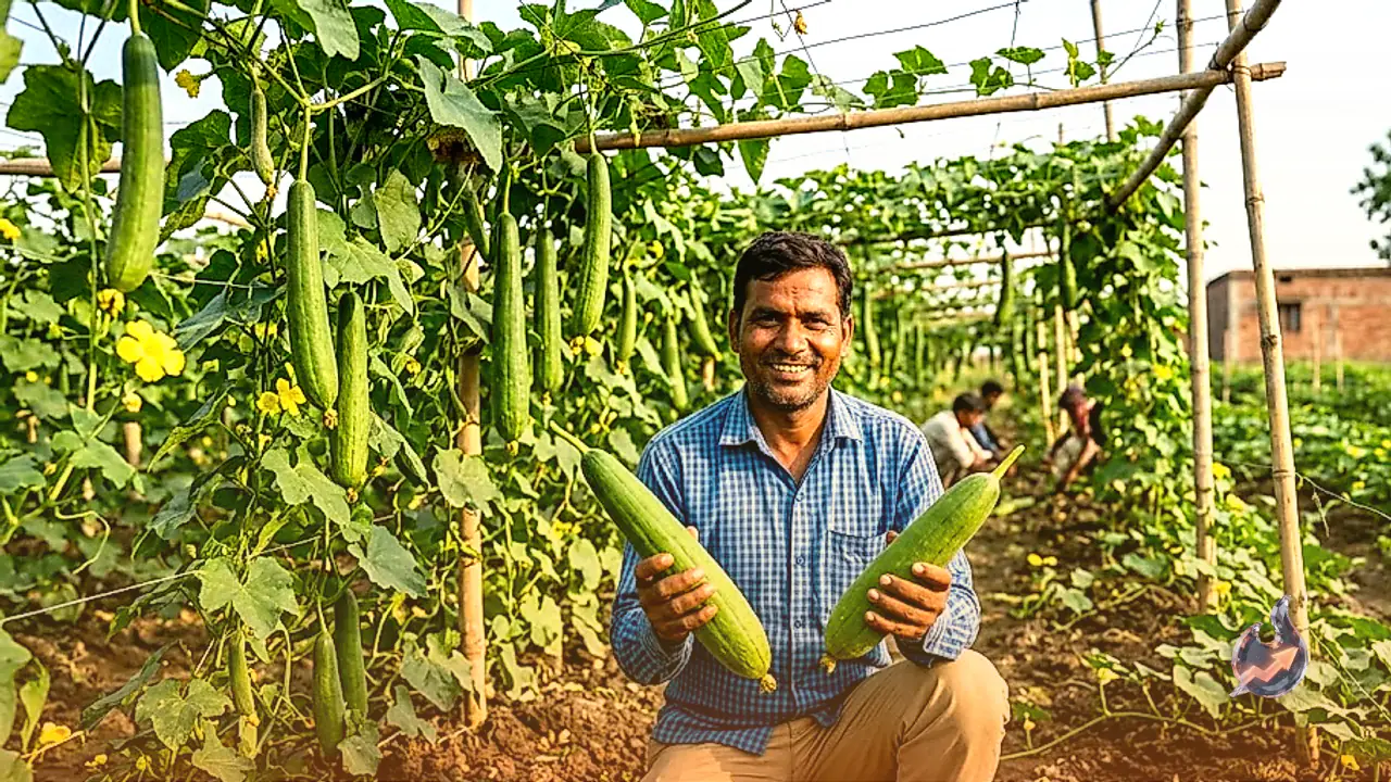 Upendra Sahu From Gonda Earns 1 Lakh From Sponge Gourd Farming on 2 Bighas