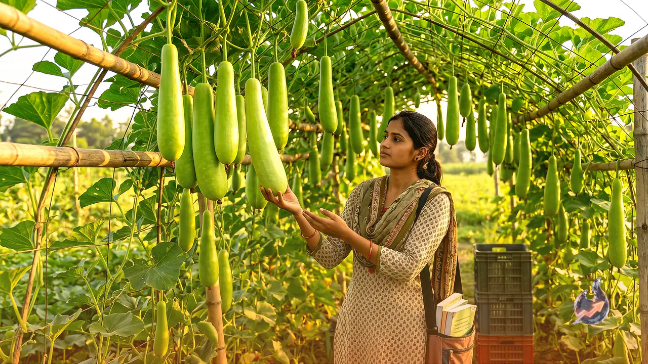 Studying for an MA by Day, Farming by Trellis: How Gonda's Preeti Shastri Turns a 7,000 Rupee Bottle Gourd Crop Into 60,000
