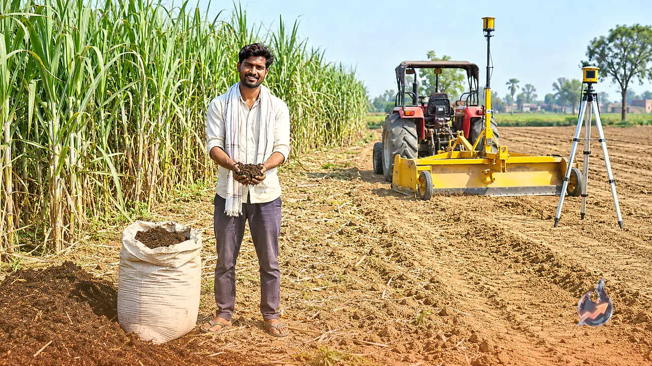 Gonda youth farmer Prince Singh transforms sugarcane farming using organic fertilizers and modern laser tech for bumper yield