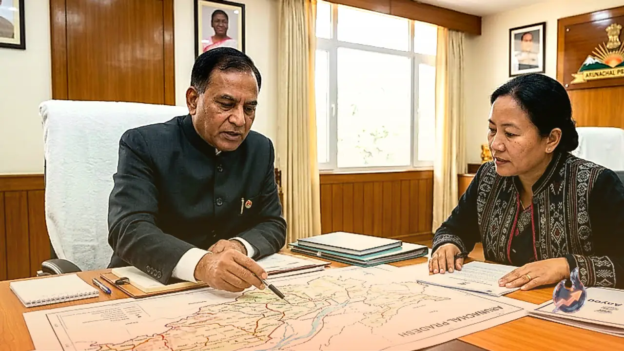 अरुणाचल प्रदेश के विकास और बुनियादी ढांचे पर राज्यपाल और नीति आयोग की महत्वपूर्ण बैठक