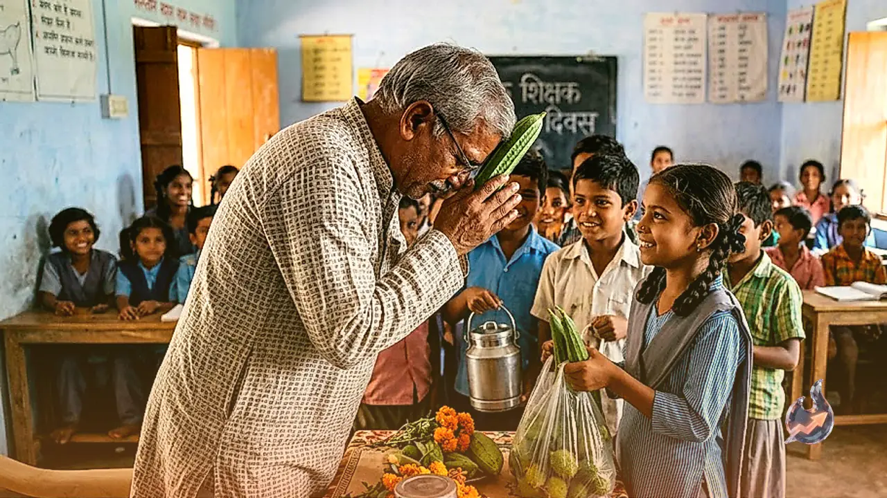 Village Schoolchildren Gift Fresh Produce and Milk to Their Teacher in a Touching Display of Pure Respect