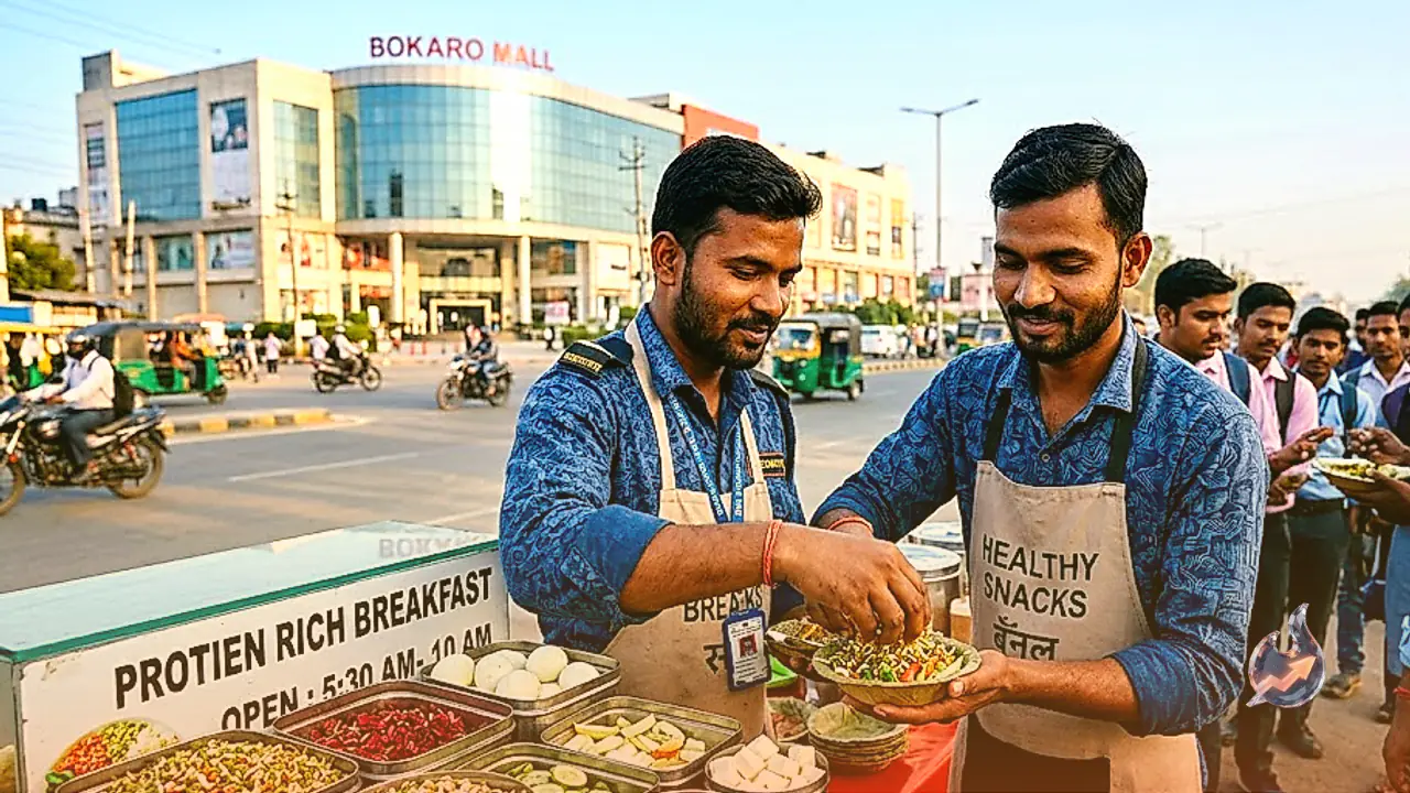 बोकारो में रात को पहरेदारी और सुबह पौष्टिक नाश्ते का स्टॉल, किशोर रजवार की मेहनत से खड़ा हो रहा नया कारोबार