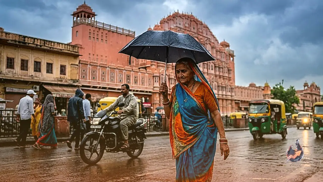 Overcast Skies and Gentle Showers Bring Welcome Respite from Sweltering Humidity in Jaipur