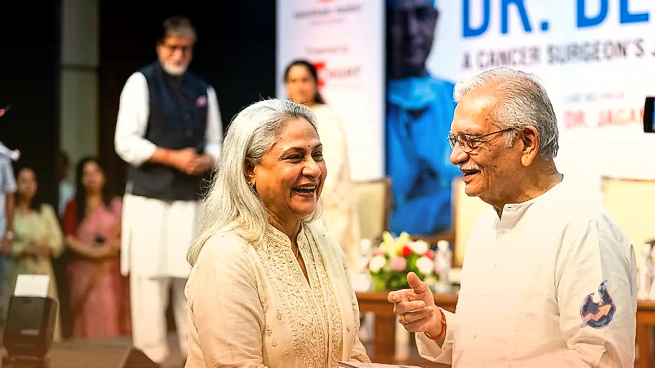 Gulzar and Jaya Bachchan Share Warm Stage Reunion at Mumbai Book Launch, Reflecting Decades of Creative Collaboration