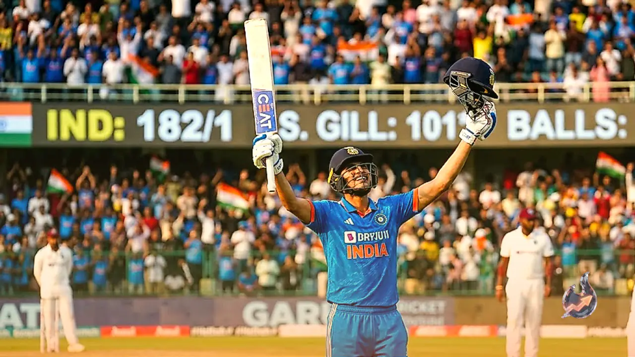 Shubman Gill Blazes to a 62-Ball Century Against West Indies in Guwahati