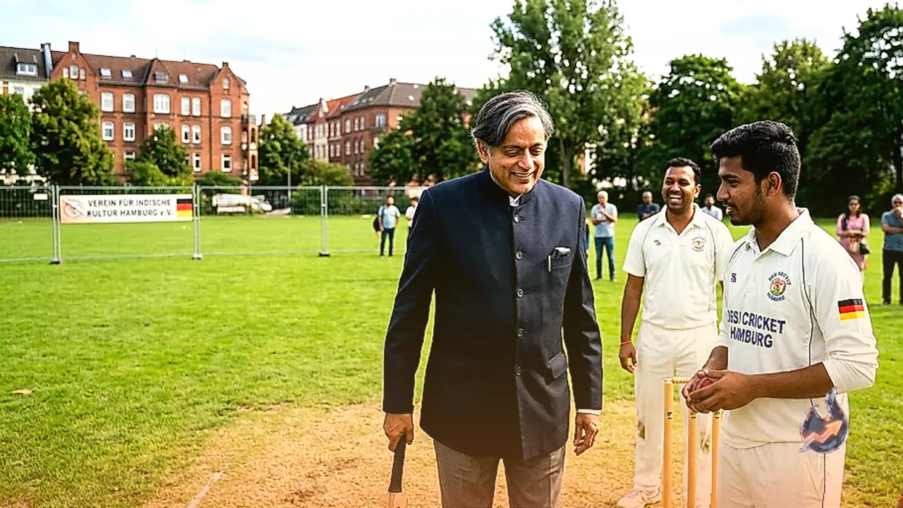 Tharoor's Busy Hamburg Weekend Runs From a Foundation Address to a Desi Cricket Pitch