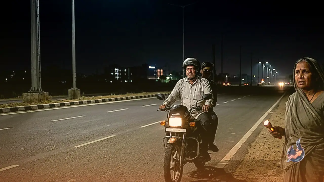 हाईटेक शहर का अंधेरा सच: ग्रेटर नोएडा की 105 मीटर रोड पर खराब स्ट्रीट लाइटों से जान का खतरा