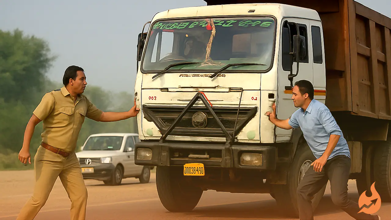 Checking Drive Turns Tense in Hamirpur: Dumper Driver Tries to Ram ARTO's Vehicle to Dodge Action, Team's Alertness Averts Tragedy