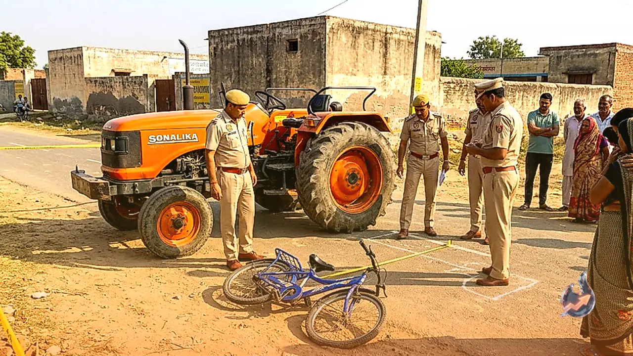 Devastating Crash in Haryana's Hansi: 10-Year-Old Boy on Bicycle Fatally Struck by Tractor