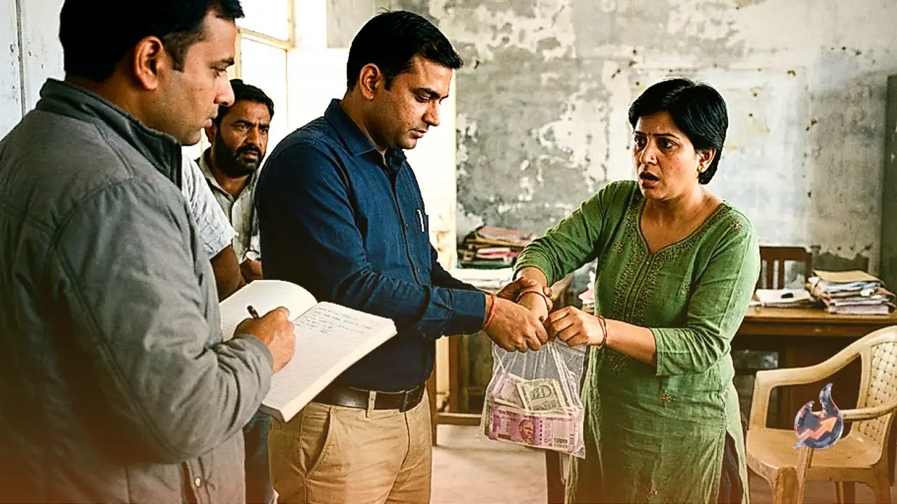 Panipat Village Secretary Kiran Arrested Red Handed Accepting Rs 1 Lakh Bribe by ACB