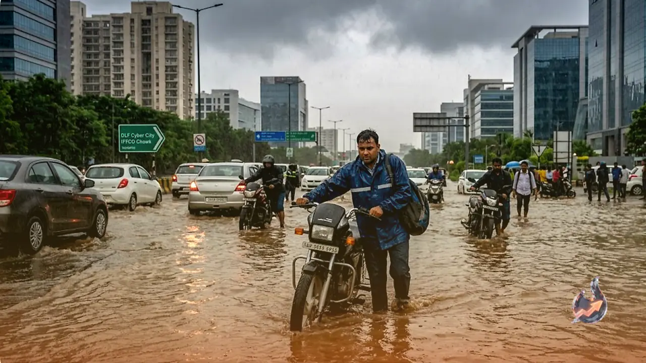 Heavy Rainfall Disrupts Haryana: Two Women Die in Gohana, Gurugram Police Advises Remote Work