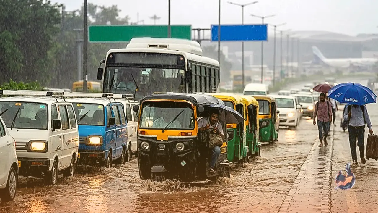 Heavy Downpour Disrupts Flight Operations and Road Traffic Across Delhi, IndiGo Issues Travel Advisory