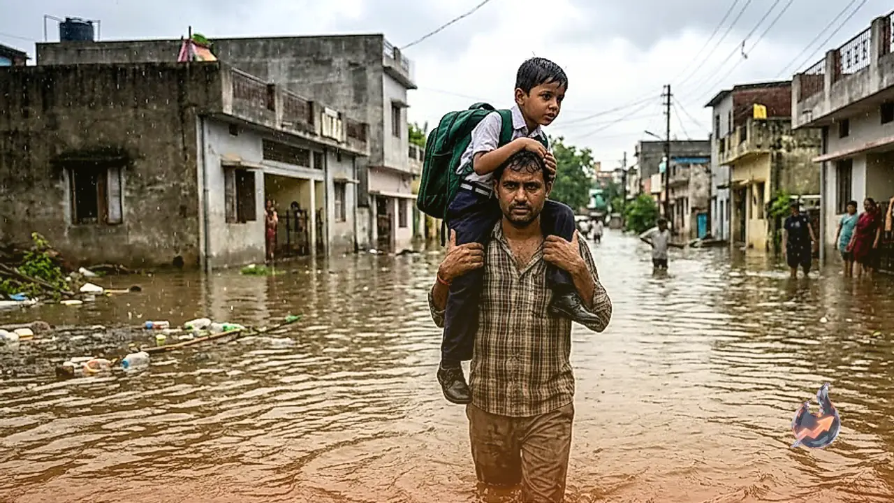 Heavy Rainfall Disrupts Bhopal Life as Water Floods Low Lying Areas and Schools Shut Down
