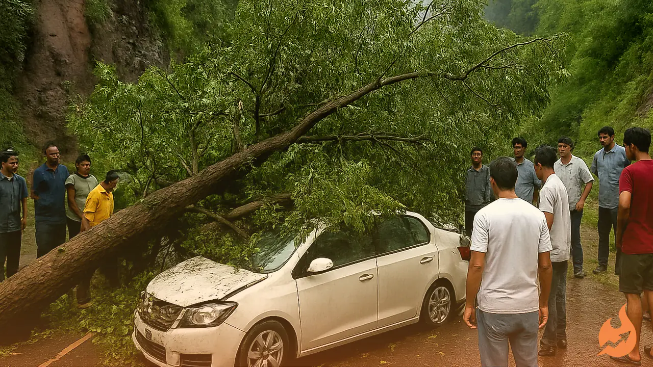 हिमाचल में प्री-मॉनसून की बारिश से तबाही, रामपुर में गाड़ियों पर गिरा पेड़, चंबा के नाले में बहीं 20 भेड़-बकरियां