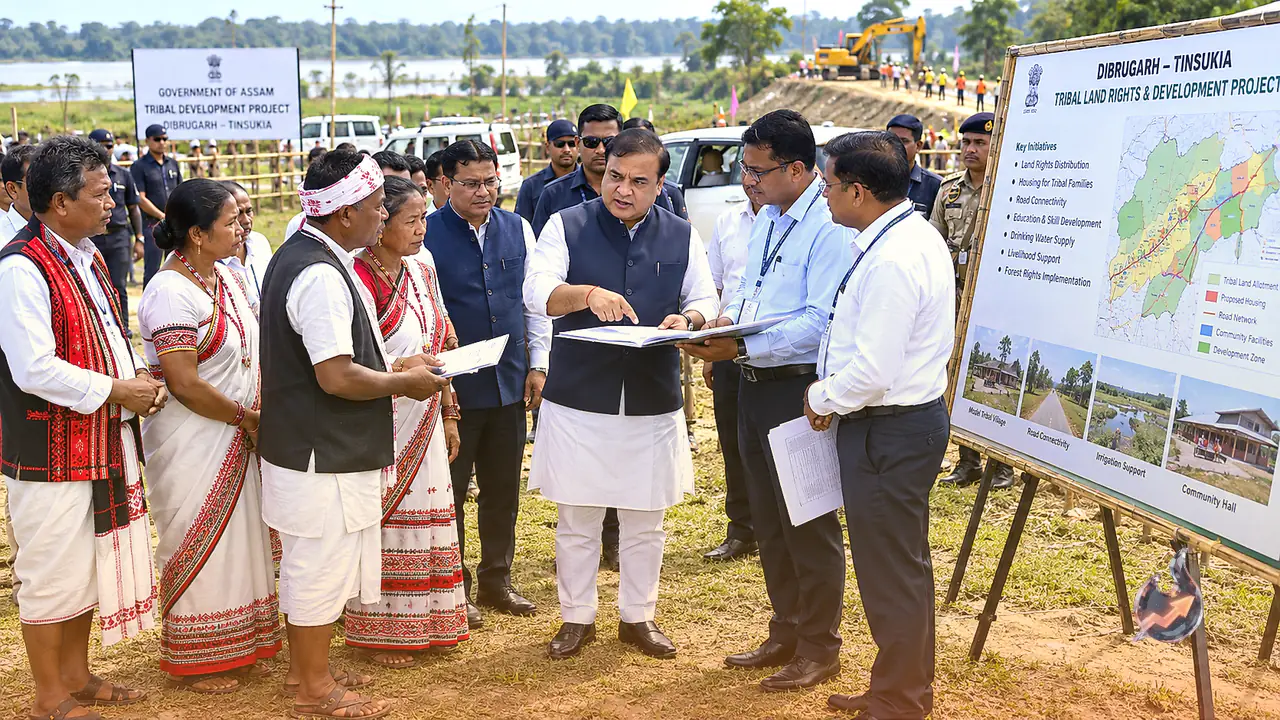 Himanta Biswa Sarma Evaluates Tribal Land Distribution and Unveils Development Projects Across Dibrugarh and Tinsukia