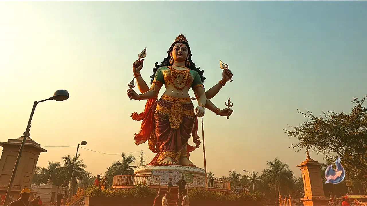 Hyderabad Prepares Massive 72-Foot Eco-Friendly Goddess Durga Idol in Chaderghat