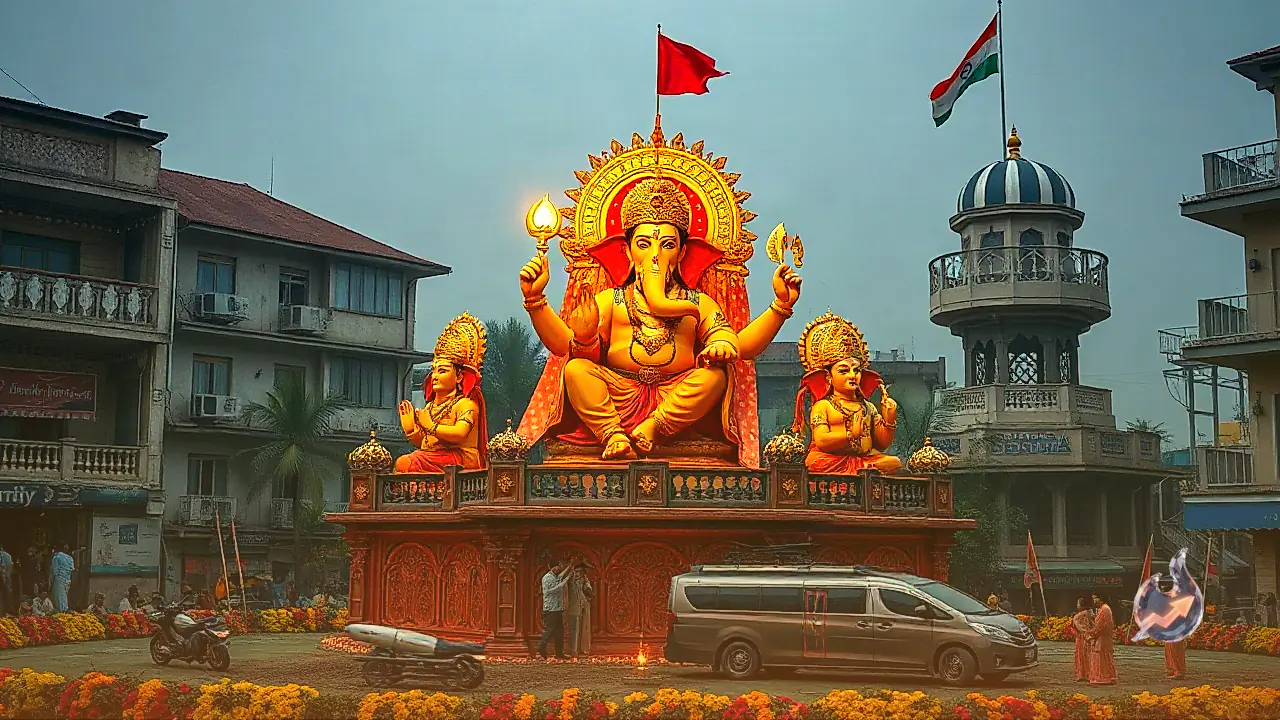 हैदराबाद के गणेश पंडाल में दिखा 'विकसित भारत 2047' का मॉडल, बुलेट ट्रेन और विकास के सफर ने मन मोहा