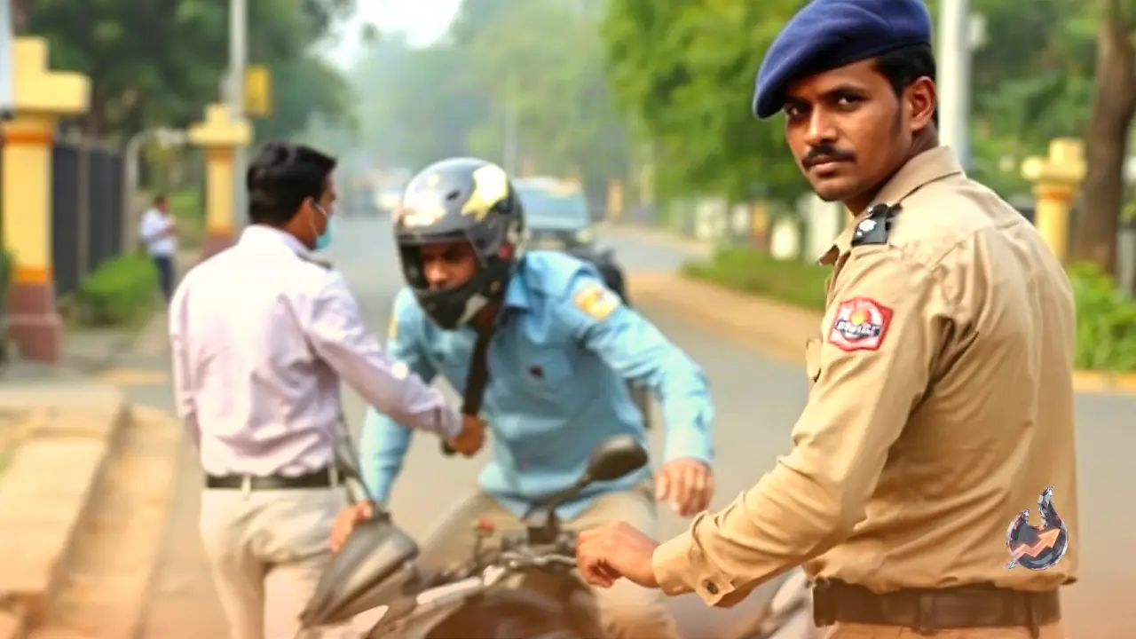 Man Arrested in Hyderabad After Assaulting Traffic Police Officer Over Helmet Violation Photo