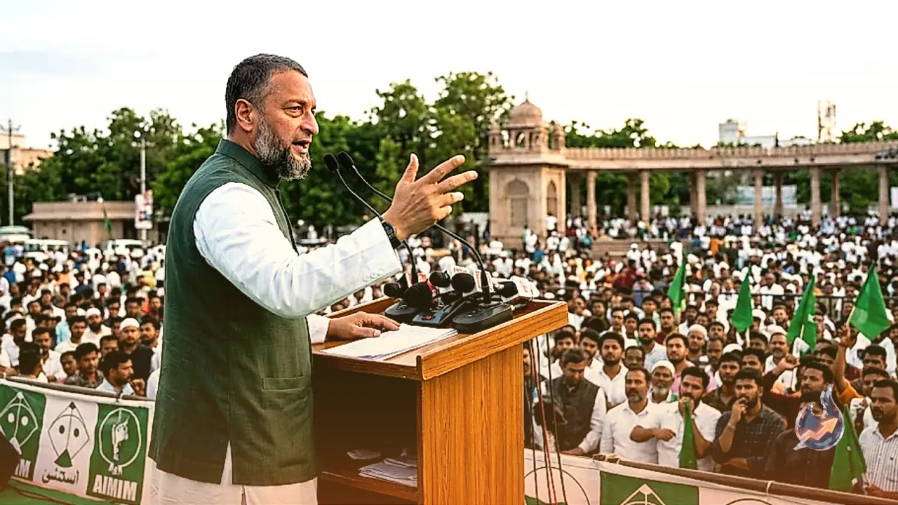 Asaduddin Owaisi Demands Bihar-Like Muslim Unity in UP and Targets BJP Over Manusmriti at Hyderabad Rally