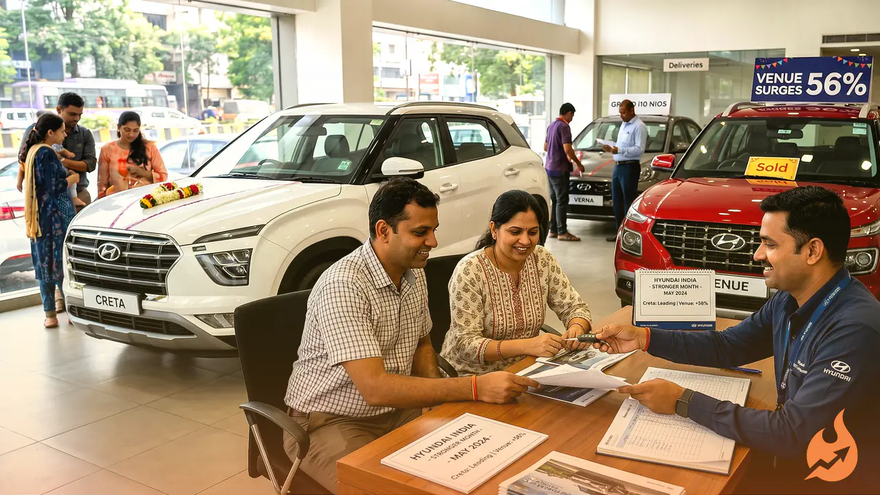 Hyundai's Strong Month in India: Creta Leads Again, Venue Sales Rocket 56% — The Full Model-by-Model Breakdown