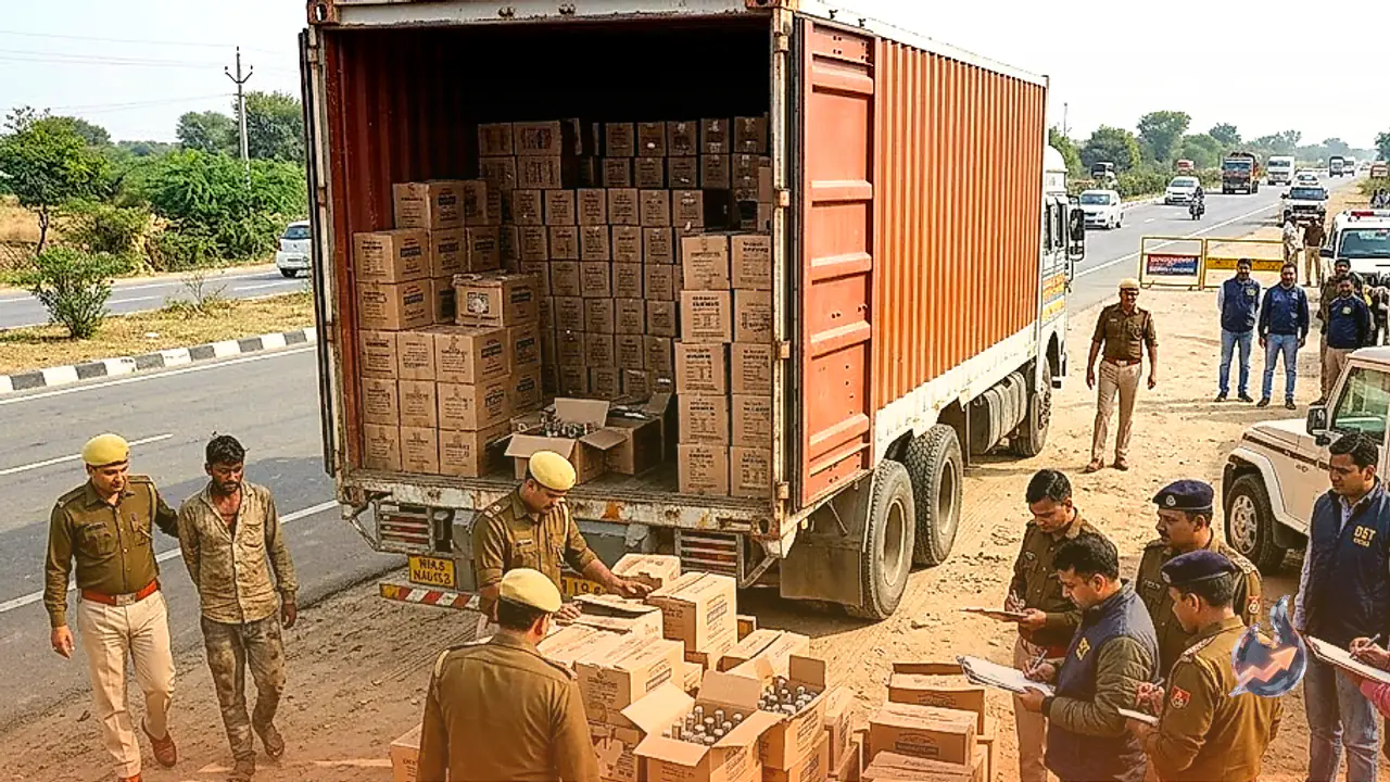 Illicit Liquor Worth 1 Crore Seized From Container in Deoli, Driver Detained on National Highway