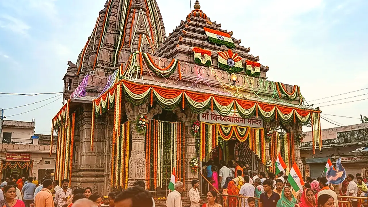 Independence Day Tricolor Decorations Illuminate Vindhyavasini and Ashtabhuja Temples in Mirzapur