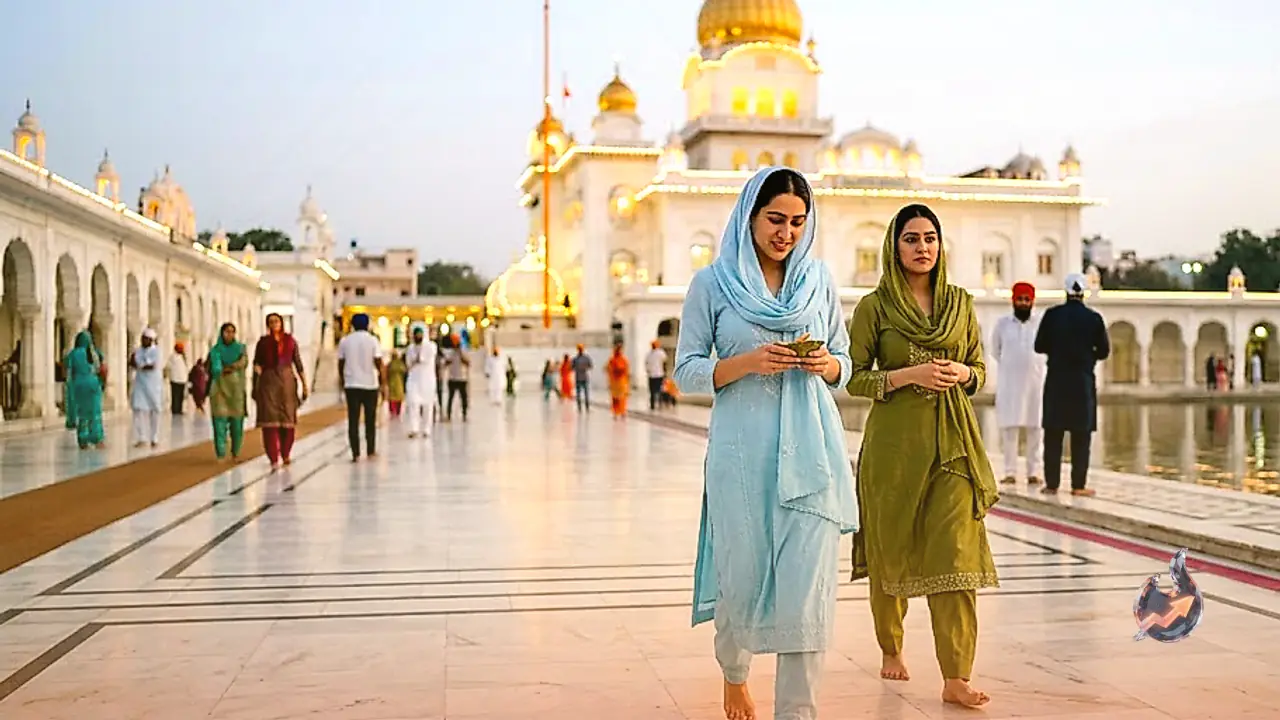 Sara Ali Khan Visits Gurudwara Bangla Sahib In Delhi After India Couture Week Event