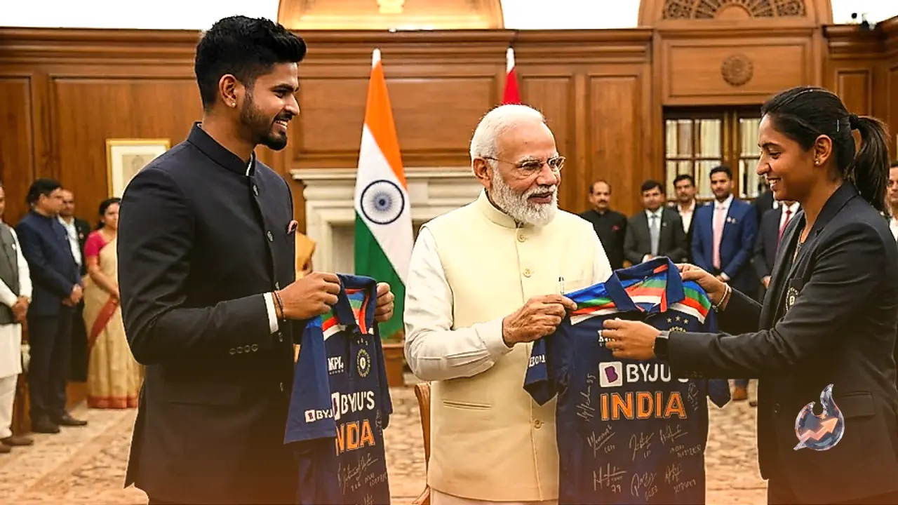 Indian Cricketers Meet Prime Minister Following Asian Games Double Gold, Present Signed Jerseys