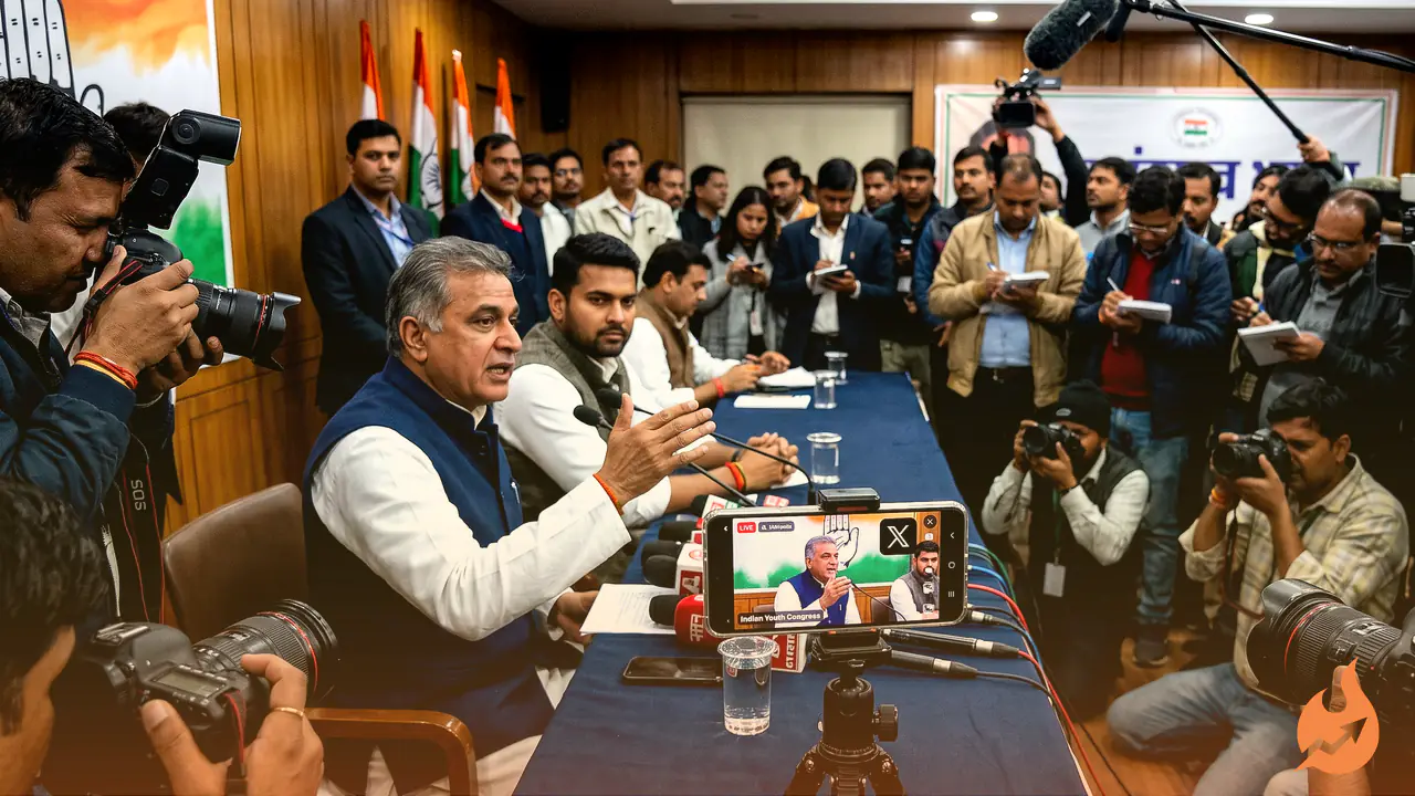 Congress Streams Indian Youth Congress Press Briefing Live on X From Delhi