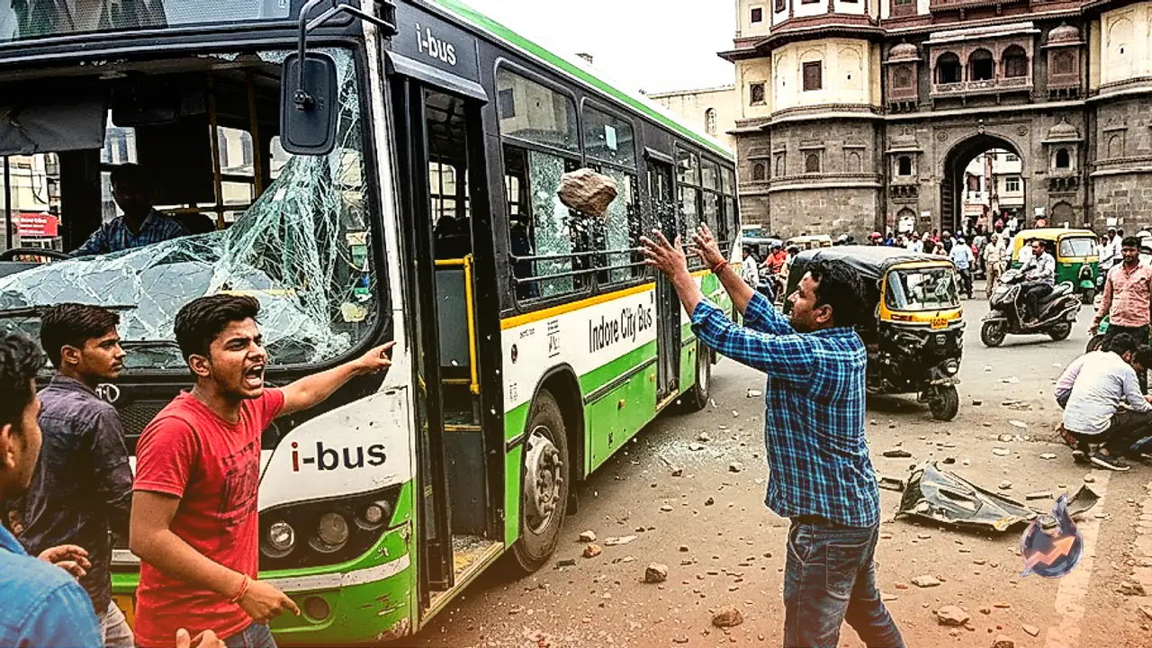 इंदौर के राजवाड़ा में बेकाबू सिटी बस ने मचाया कोहराम, ऑटो और राहगीरों को कुचलने के बाद भीड़ ने किया पथराव