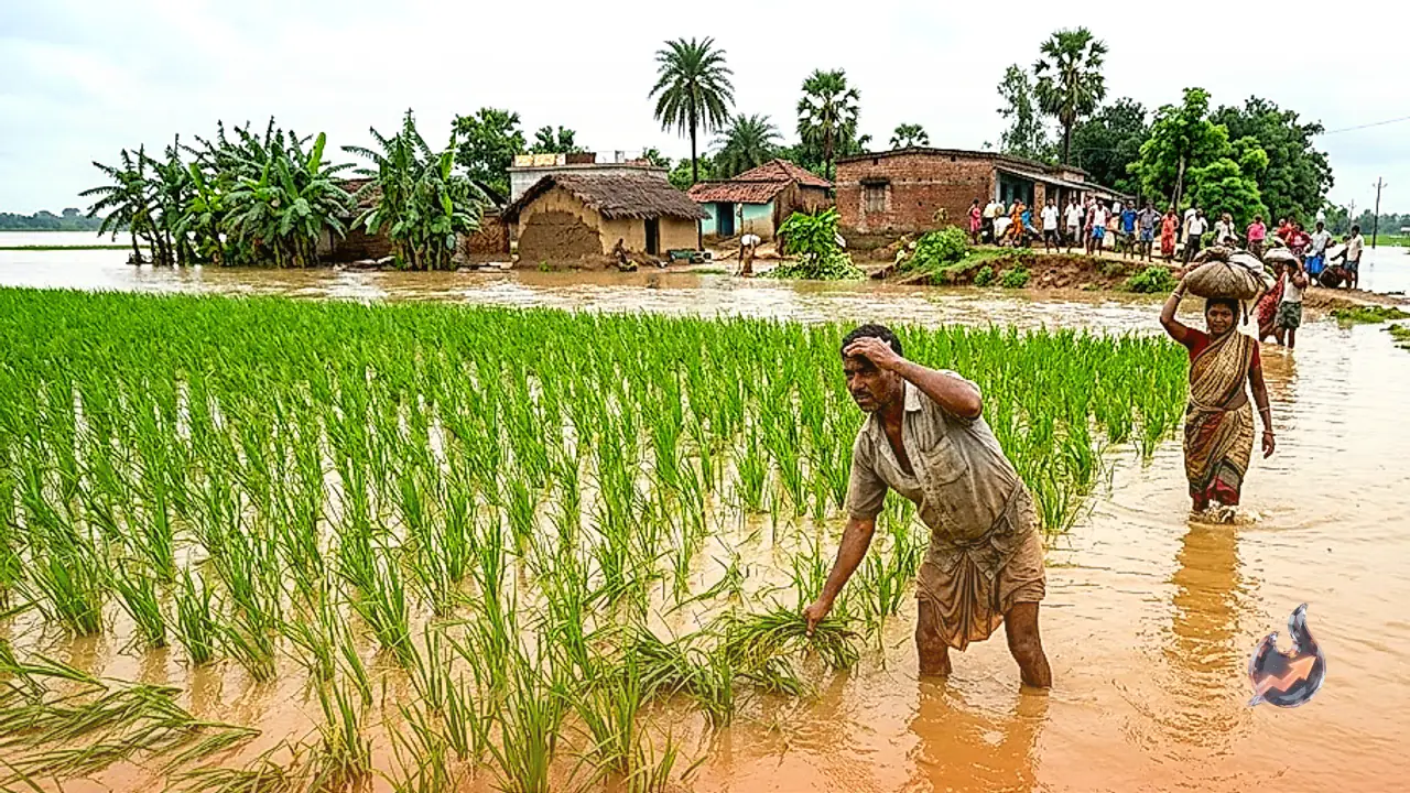 Indravati River Swells After Kalahandi Dam Discharge, Submerging Paddy Fields and Jeopardising Farm Loans
