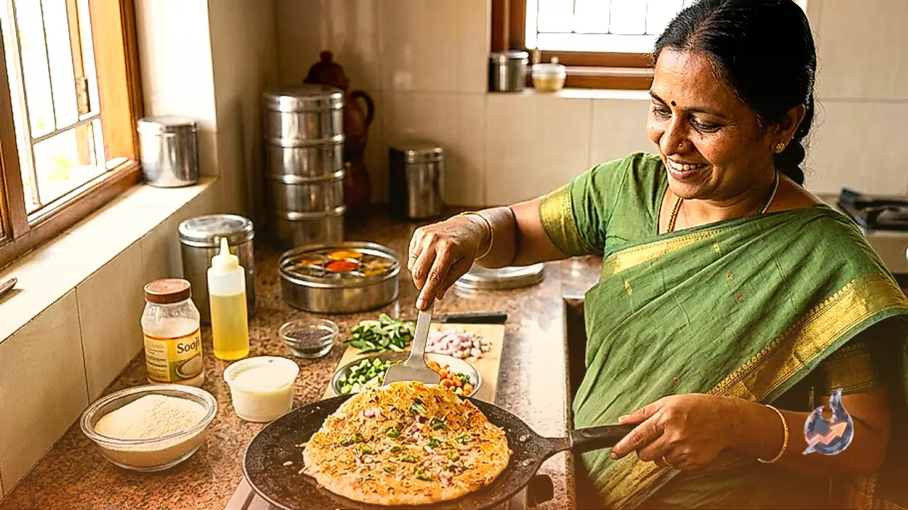 Instant Rava Uttapam Recipe: How to Make Crispy South Indian Breakfast Without Soaking Dal or Rice