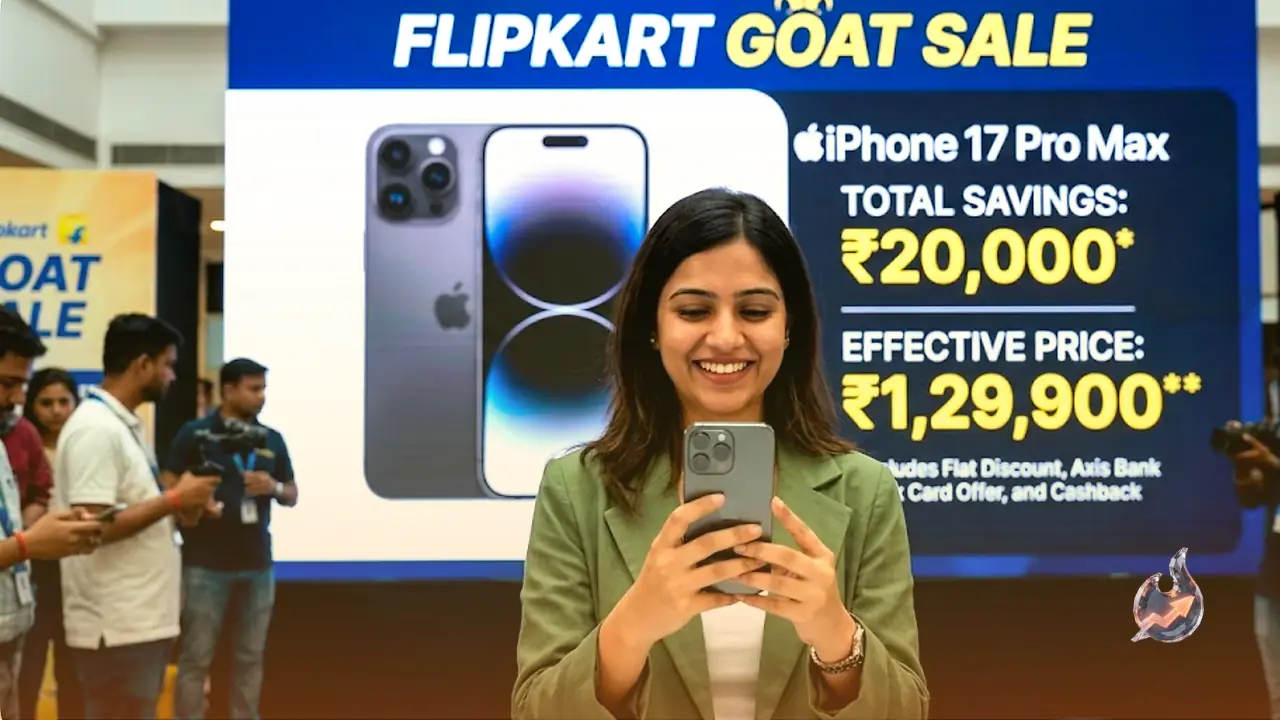 iPhone 17 Pro Max पर फ्लैट डिस्काउंट और कैशबैक मिलाकर बचेंगे ₹20,000, जानें पूरी डील