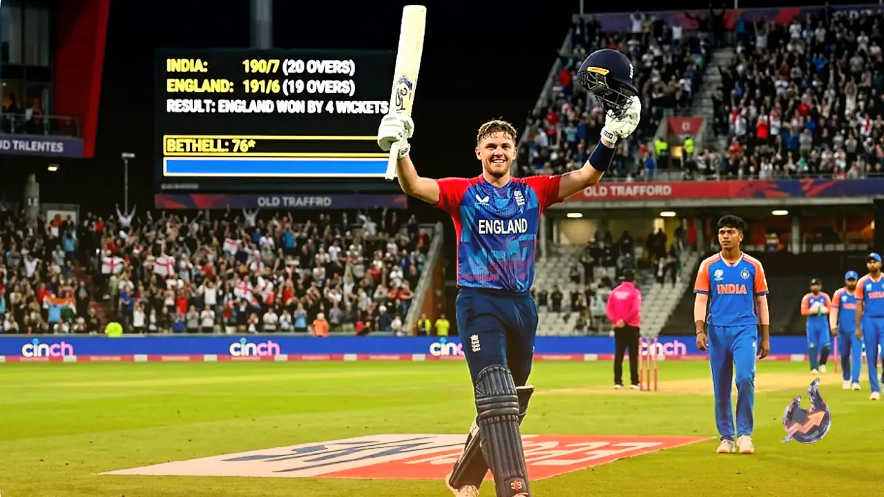 Jacob Bethell's Unbeaten 76 Snatches Second T20I Away From India At Old Trafford