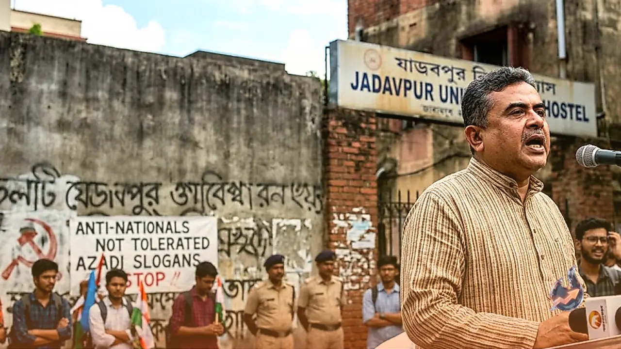 Suvendu Adhikari Targets Anti-National Activities and Maoist Slogans at Jadavpur University, Warns of Action Against Illegal Hostel Occupancy