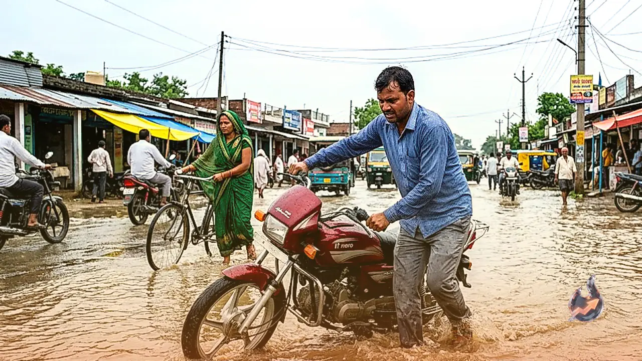 जगदीशपुर मुख्य मार्ग बना तालाब, 2 फीट जलजमाव और गहरे गड्ढों से बेहाल हुए राहगीर