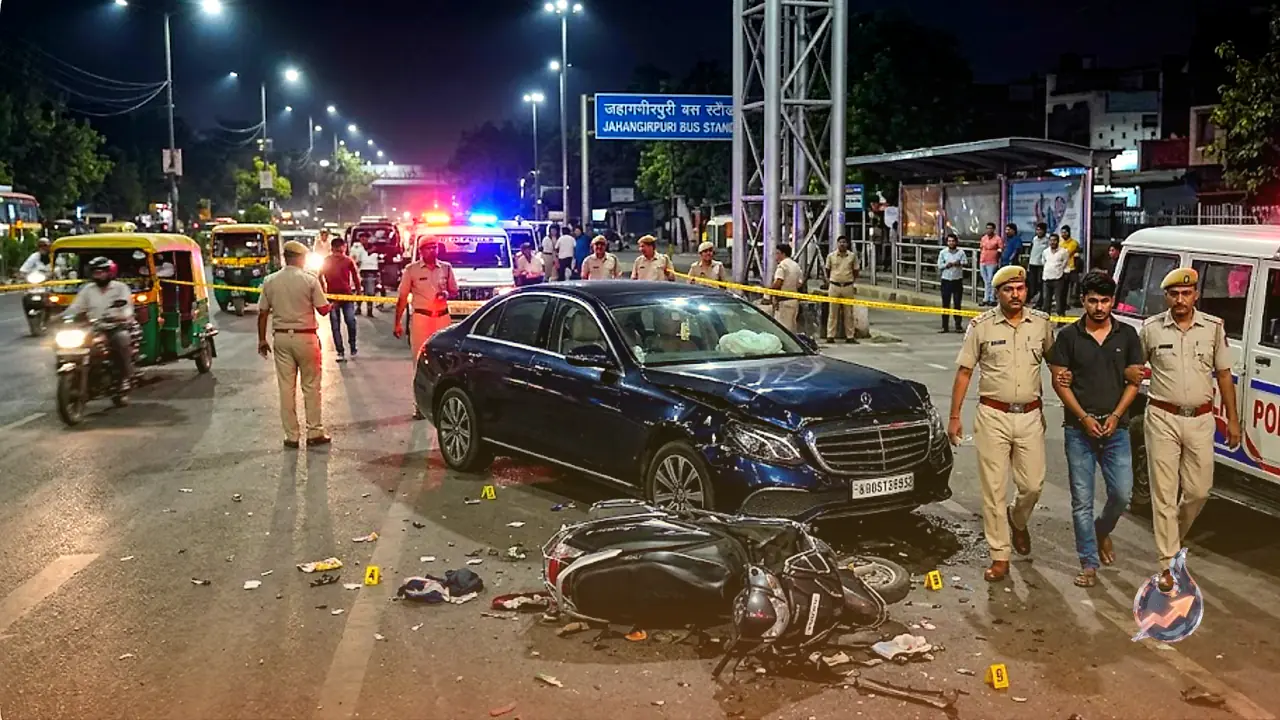 Speeding Mercedes Kills Scooter Rider Near Delhi's Jahangirpuri Bus Stand, Driver Arrested