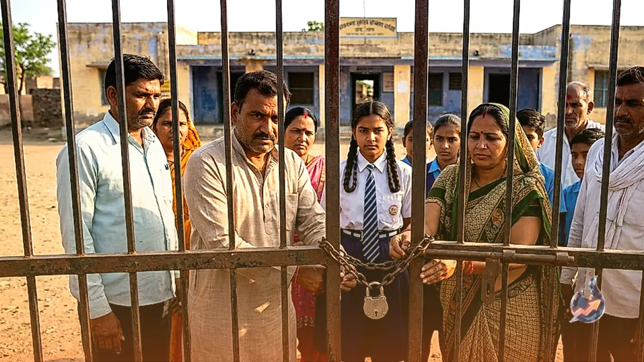जयपुर के दूदू में फूटा ग्रामीणों का गुस्सा, शिक्षकों की कमी पर स्कूल के गेट पर जड़ा ताला