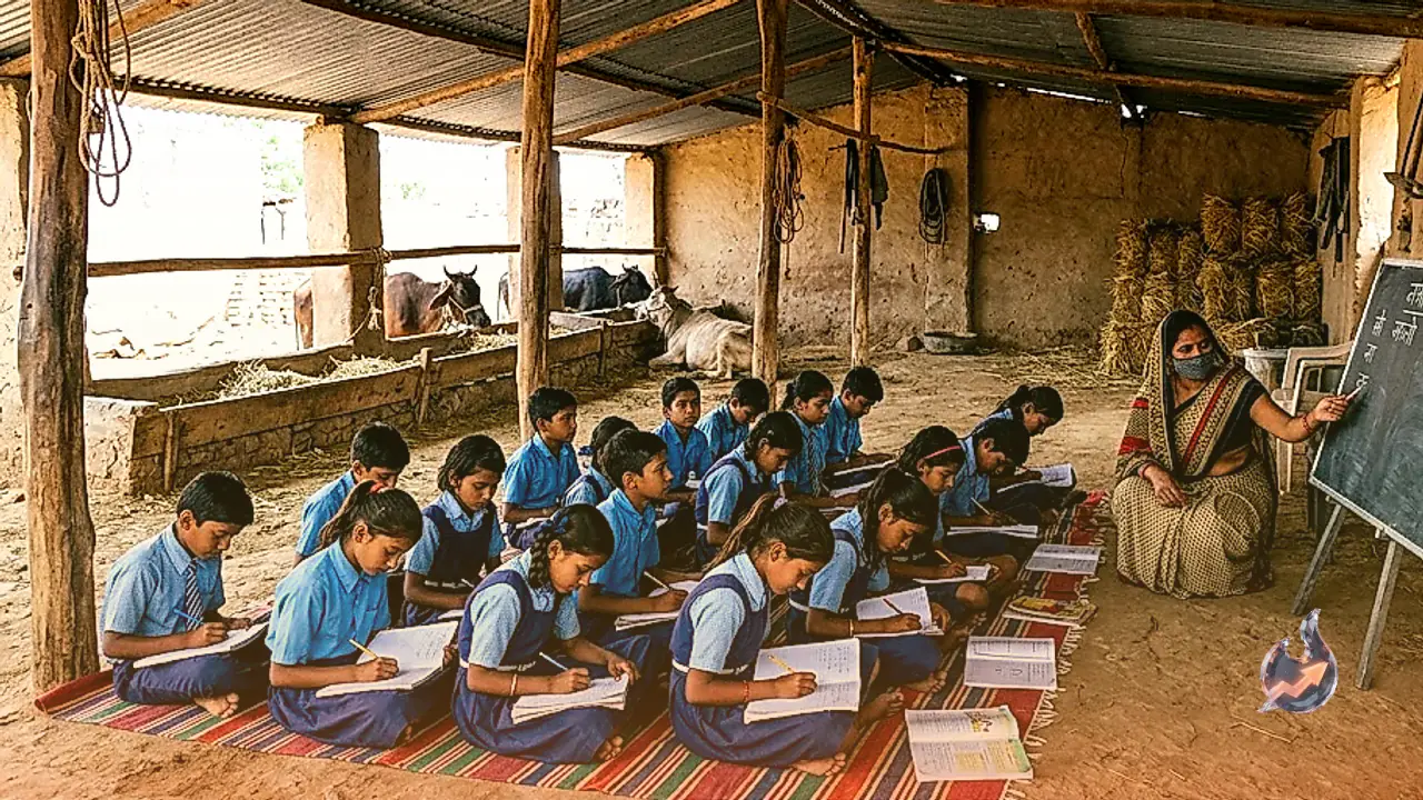 School classes held inside cattle shed for 30 months in Rampura village near Jaipur, Rs 18 lakh approved for new building