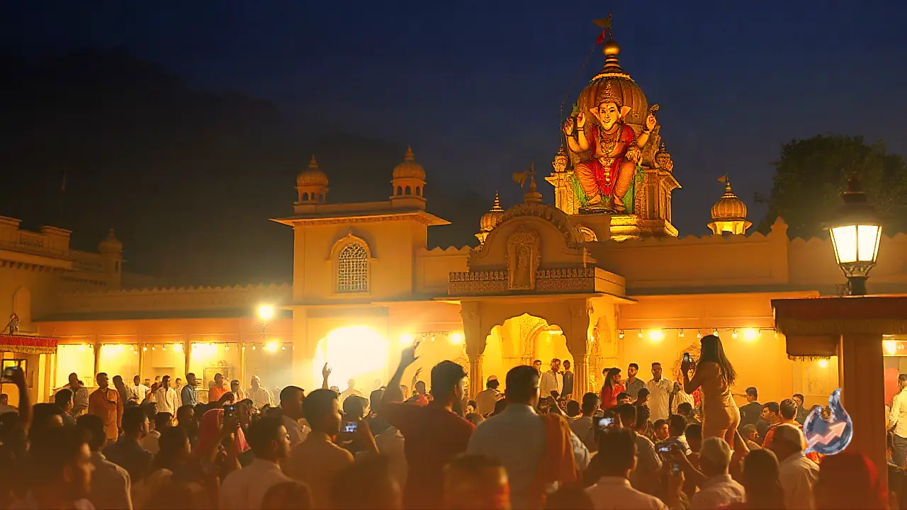 Thousands Queue Up at Jaipur's Moti Dungri Temple for Blessed Ganesh Chaturthi Mehendi