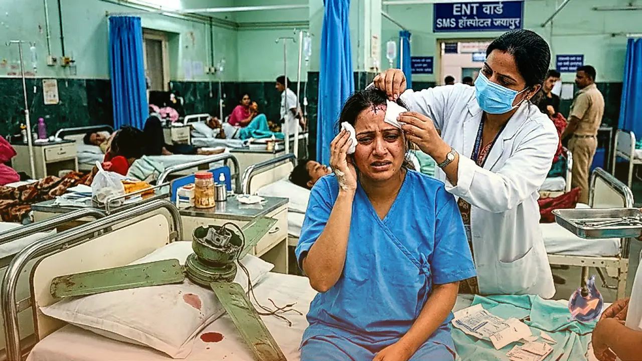 जयपुर के सवाई मानसिंह अस्पताल में बड़ी लापरवाही, मरीज के सिर पर गिरा चलता पंखा और लगे 12 से ज्यादा टांके