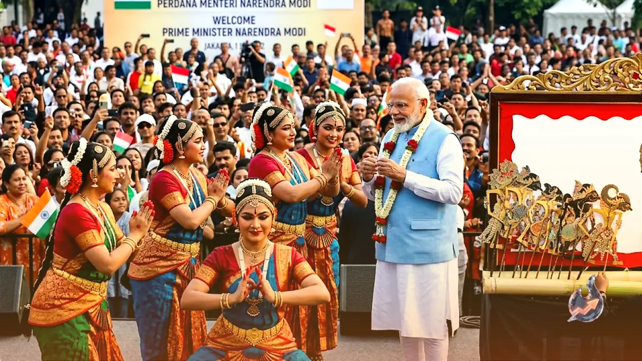 जकार्ता में मोदी के स्वागत में उमड़ा भारतीय समुदाय, भरतनाट्यम और रामायण की झलक