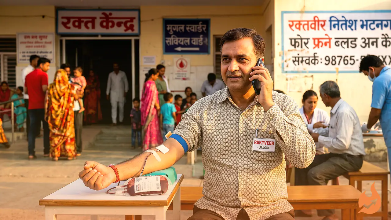 Jalore’s ‘Raktveer’ Nitesh Bhatnagar: The Man Who Arranges Free Blood on a Single Phone Call