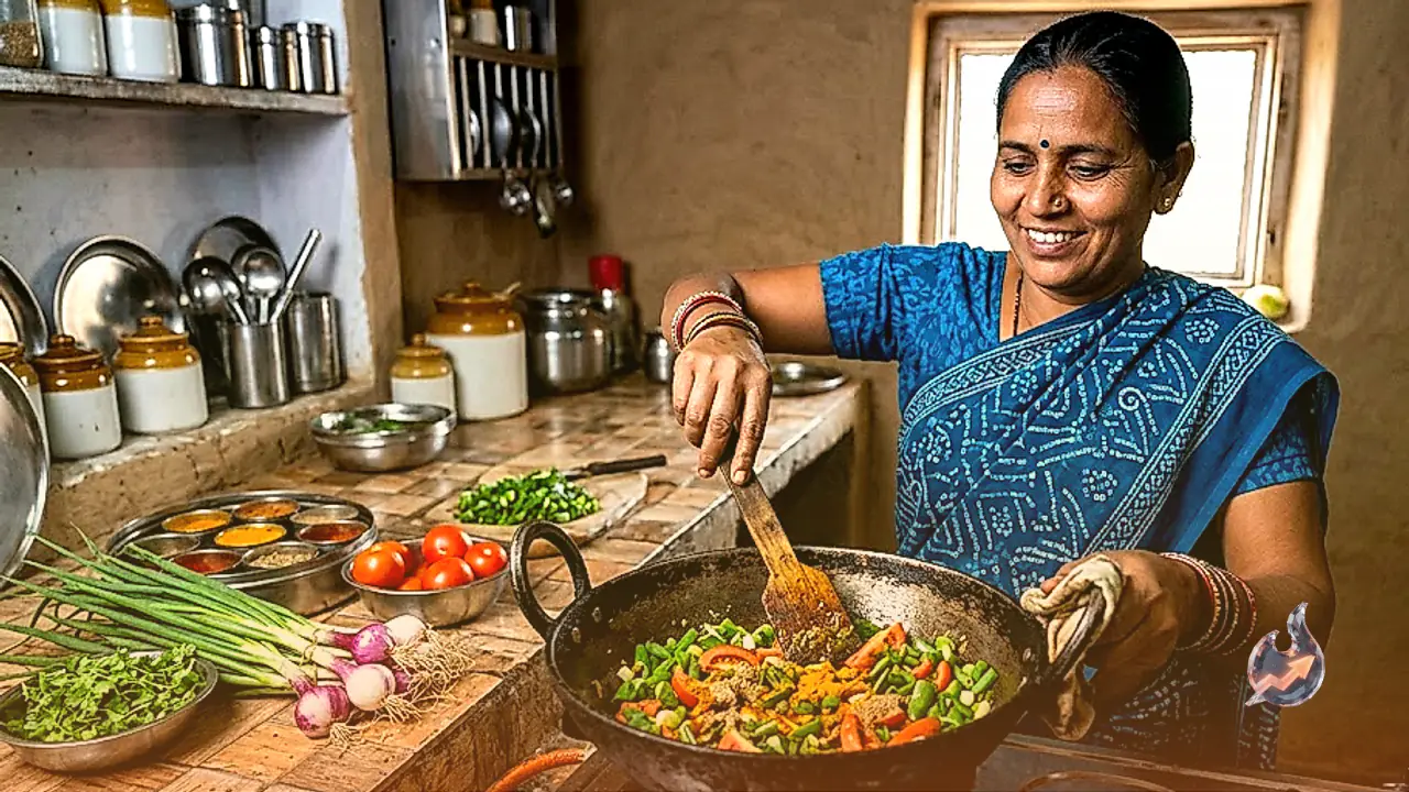 Jalore Style Spring Onion and Tomato Sabzi: A Quick Five-Minute Recipe for Everyday Meals