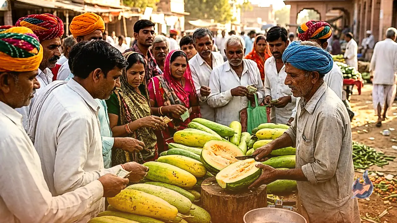 Balam Kakdi Draws Big Crowds in Jalore Mandi Selling up to Rs 150 per kg as Bottle Gourd Lookalike Hits Stalls
