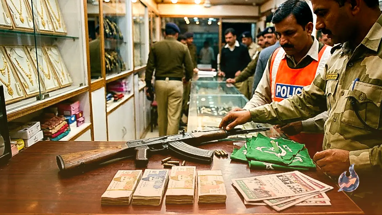 Assault Rifle, Foreign Currency and Propaganda Material Seized from Poonch Jewellery Shop in Jammu and Kashmir