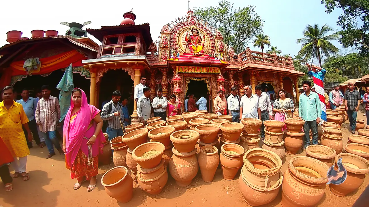 Jamshedpur Durga Puja Pandal Built Using 50,000 Earthen Pots to Promote Eco-Friendly Message