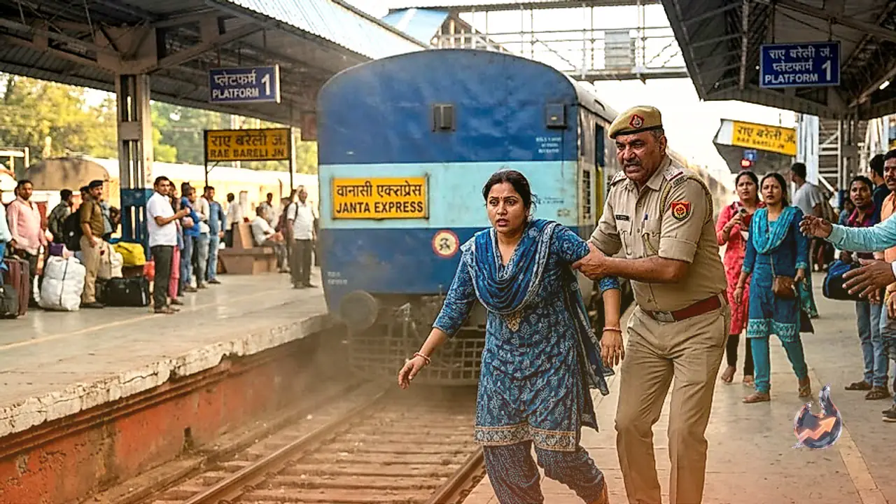 Alert GRP Constable Saves Woman Falling Under Moving Train at Rae Bareli Station